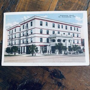1916 Vintage Postcard Scenic Cars View Floronton Hotel St Petersburg Florida FL